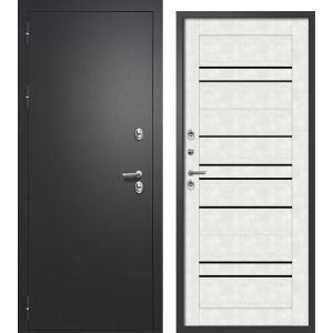 Входная дверь Айварс Термо В2 (Букле черный/ Бетон снежный)
