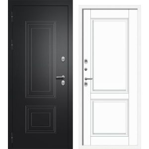 Входная дверь ШТОРМ Термо (Букле черный/ Velluto Bianco)