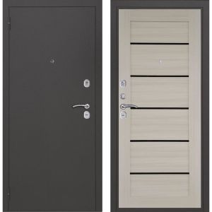 Входная дверь АМАТО Царга (Букле серый/ Белый ясень)