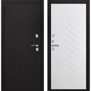 Входная дверь БЕРЛИН Термо (Букле черный/ Белая)