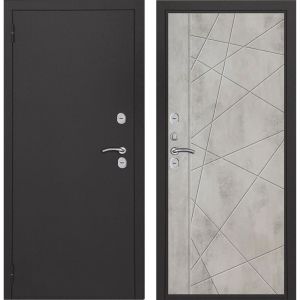 Входная дверь ХЬЮСТОН Термо (Букле темно серый/ Бетон светлый)