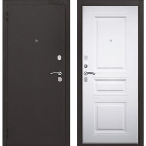 Входная дверь ПРАКТИК 3 (Букле серый/ Магистр белая)
