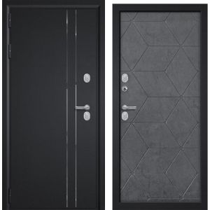 Входная дверь ВИТРА (Черный муар/ Бетон графит)