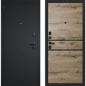 Входная дверь ДУЭТ 2 (Черный муар/ Дуб Пацифик)
