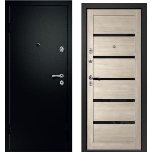 Входная дверь МЕДЕЯ 321 (Сатин черный/ Ясень латте)