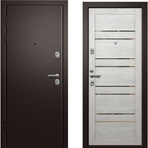 Входная дверь МЕДЕЯ 340 (Сатин черный/ Софт снежный)