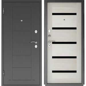 Входная дверь ТИТАН 5C (Графит/ Беленый дуб)