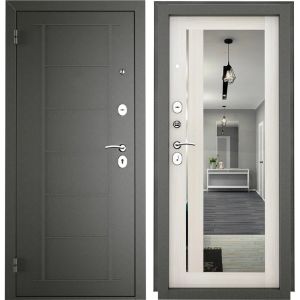 Входная дверь ТИТАН (Графит/ Беленый дуб)