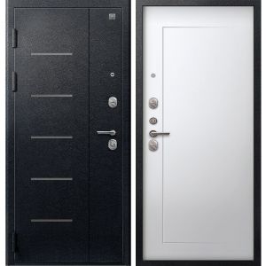 Входная дверь V-03 (Черный муар/ Кашемир белый)
