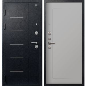 Входная дверь V-03 (Черный муар/ Кашемир сильвер)