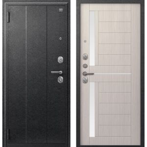 Входная дверь А-01 (Сатин черный/ Капучино 3Д)