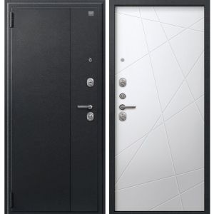 Входная дверь А-03 (Сатин черный/ Кашемир белый)