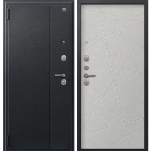 Входная дверь А-03 (Сатин черный/ Бетон светлый)