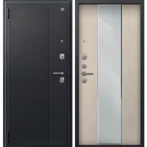 Входная дверь А-04 (Сатин черный/ Седой дуб)