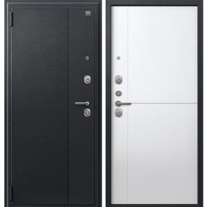 Входная дверь А-05 (Сатин черный/ Кашемир белый)
