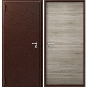 Входная дверь О-10 (Антик медь/ Дуб светлый)