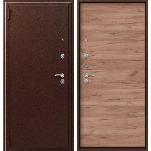 Входная дверь О-11 (Антик медь/ Дуб табак)
