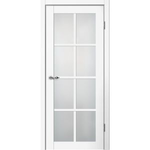 Межкомнатная дверь CLASSIC C05 Эмалит белый, матовое стекло Мателюкс