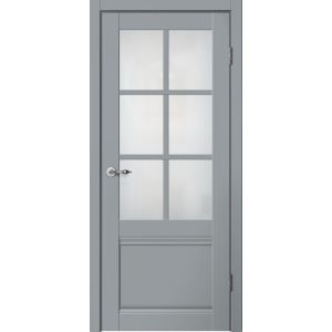 Межкомнатная дверь CLASSIC C04 Эмалит серый, матовое стекло Мателюкс