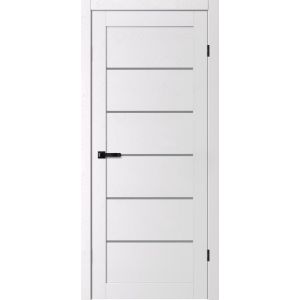 Межкомнатная дверь AURA 220 Сноу, матовое стекло Графит