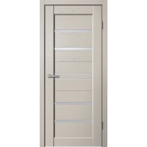 Межкомнатная дверь STATUS ST02 ПВХ Cappuccino soft, матовое стекло Мателюкс