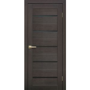 Межкомнатная дверь LITE DOORS L26 Венге 3D, стекло Lacobel черное
