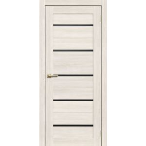 Межкомнатная дверь LITE DOORS L26 Ясень 3D, стекло Lacobel черное