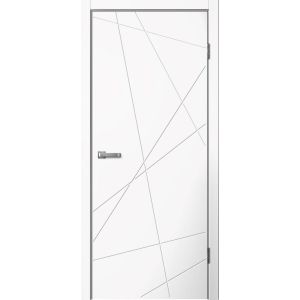 Межкомнатная дверь LINE 01 ПВХ Белый, глухое