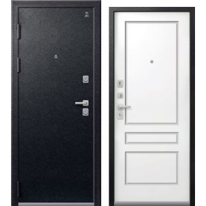 Входная дверь С-101 (Черный муар/ Кашемир белый)