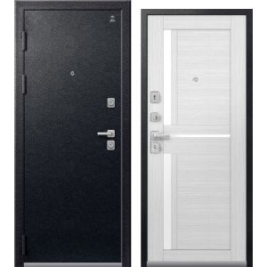 Входная дверь С-102 (Черный муар/ Сноу)