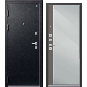 Входная дверь С-104 (Черный муар/ Кашемир грей)