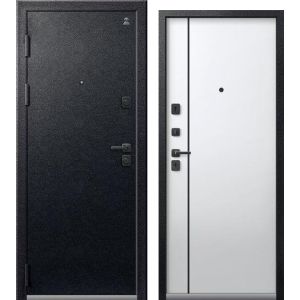 Входная дверь С-106 (Черный муар/ Кашемир белый)