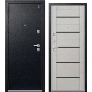 Входная дверь С-107 (Черный муар/ Бетон светлый)