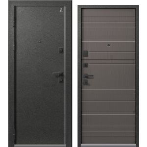 Входная дверь LUX-10 (Графит муар/ Ясень пепельный)