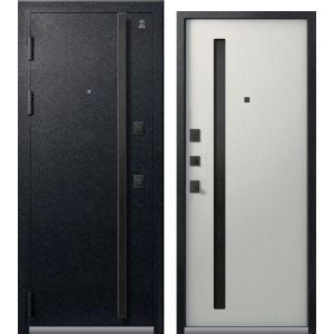 Входная дверь LUX-11 (Черный муар/ Ясень скандинавский)