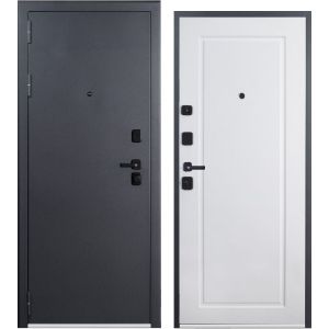 Входная дверь S-1 (Черный муар/ Белый снег)