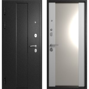 Входная дверь М-5 (Черный букле/ Белый снег)