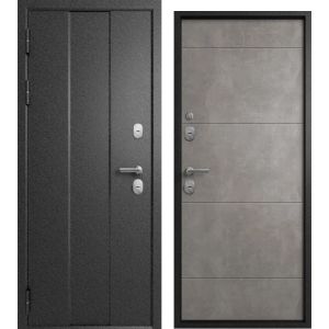 Входная дверь Термо-6 Эталон (Черный букле/ Бетон серый)
