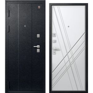 Входная дверь С-106 МИНИ (Черный муар/ Белый Базальт)