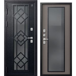 Входная дверь Термо-21 (Черный муар/ Софт ясень грей)