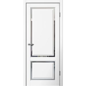 Межкомнатная дверь ESTETIC E02 ЗЕРКАЛО Эмалит белый
