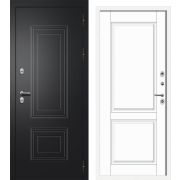 Входная дверь ШТОРМ Термо (Букле черный/ Velluto Bianco)