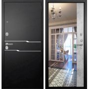 Входная дверь АНТАРЕС (Букле черный/ Магнум штукатурка светлая)