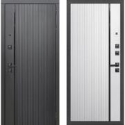 Входная дверь АЛЕГРО (Черный муар+ Черный Кварц/ Белый Софт)