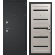 Входная дверь КРИСТЕЛ СБ-1 (Черный муар/ Лиственница беленая)