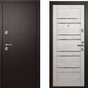 Входная дверь МЕДЕЯ 340 (Сатин черный/ Софт снежный)
