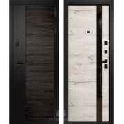 Входная дверь ОРФЕЙ-311 NEW (Сатин черный+ Астана блэк горизонт/ Дуб арктик горизонт)