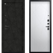 Входная дверь V-16 (Черный муар/ Бетон темный-Кашемир белый)