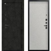 Входная дверь V-16 (Черный муар/ Бетон тёмный-Бетон светлый)