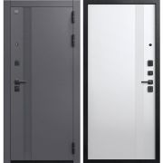 Входная дверь V-17 (Черный муар/ Кашемир графит-Кашемир белый)